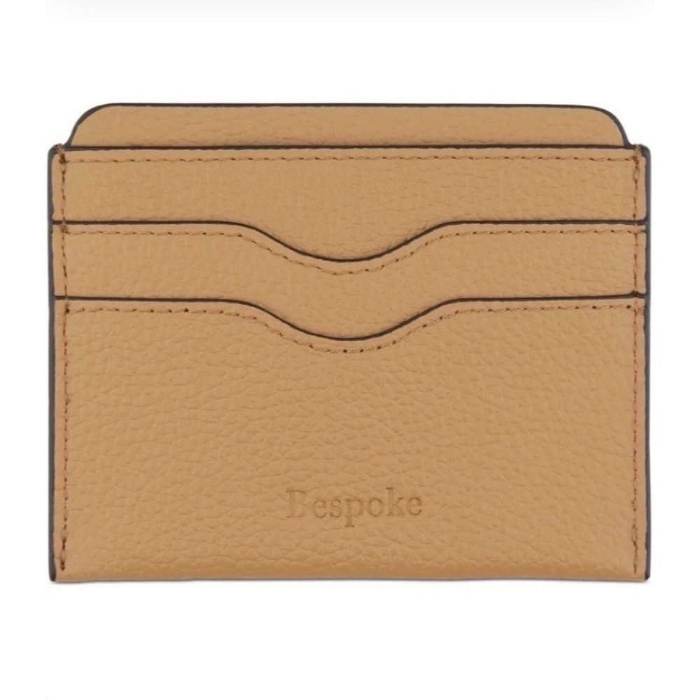 Bespoke Men's Pebble Leather Card Case Yellow Size Regular New Without Tags
